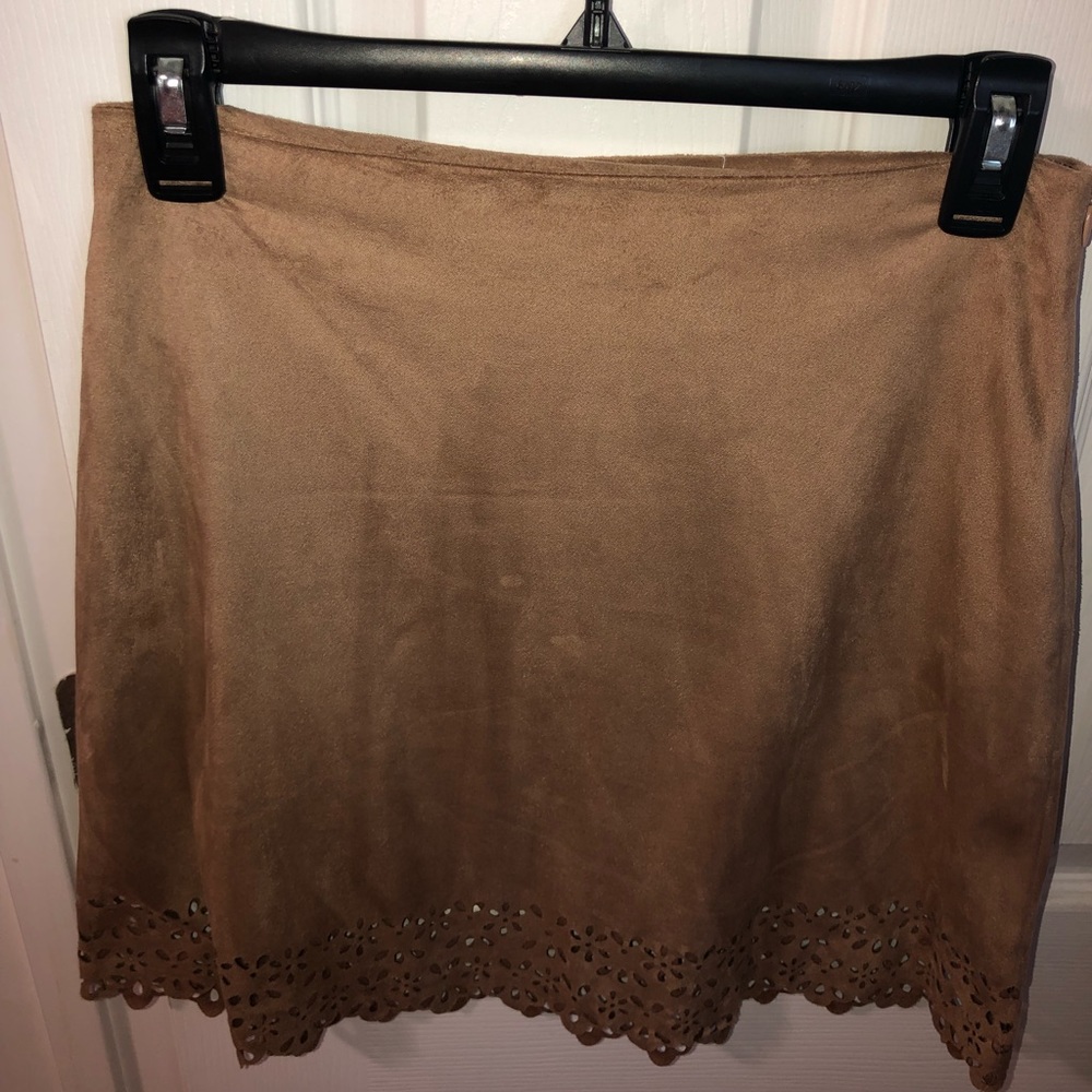 Suede mini skirt